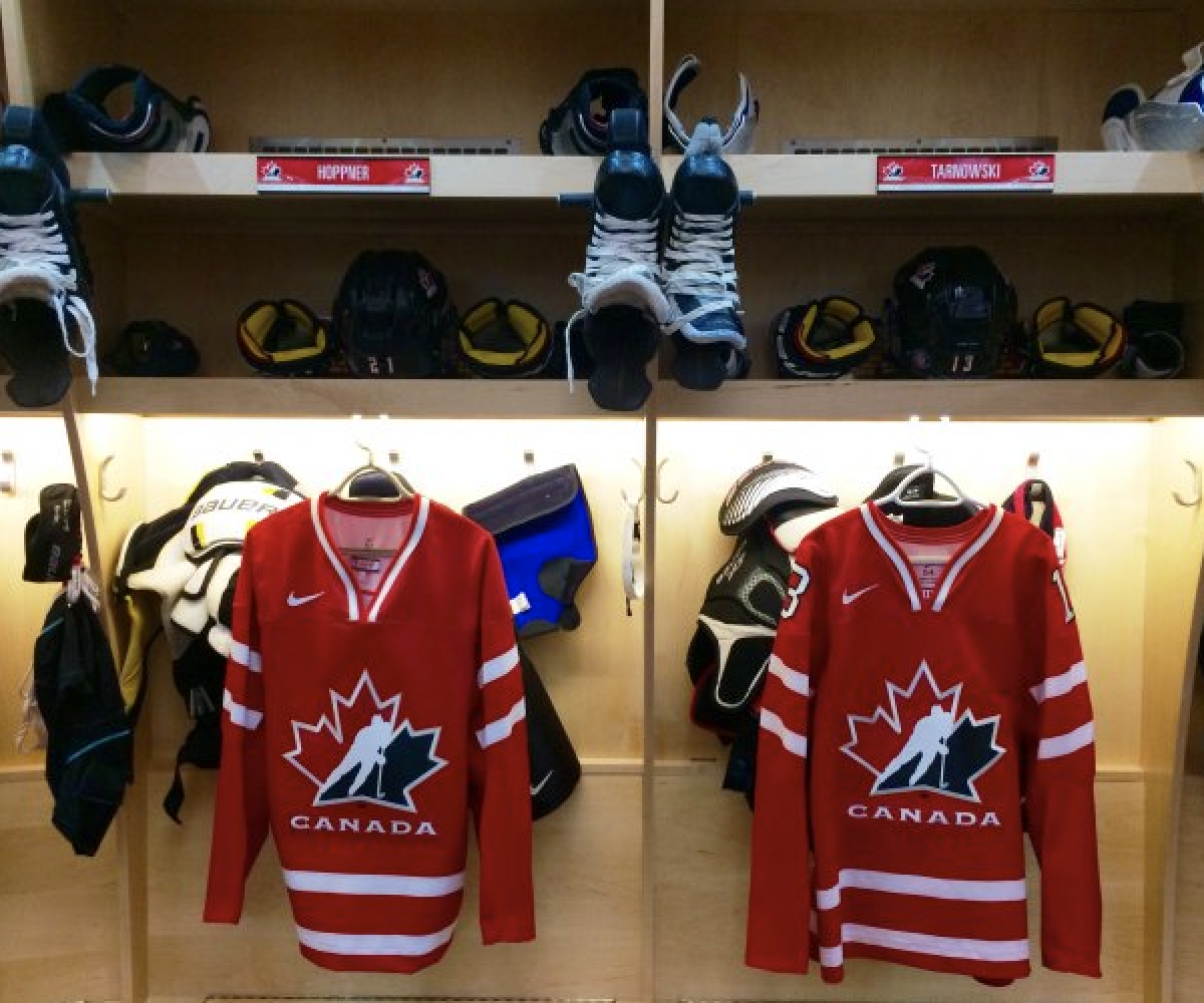 Hoppner and Tarnowski Jerseys U18 Team Canada 2015-16